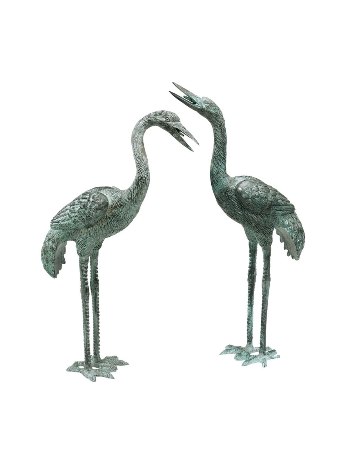 Bronze Crane Statues, Small 1 Bronze Crane Statues, Small