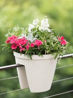 Weave Round Railing Planter, 11" -Garden Care Shop 8598370 8580 tif