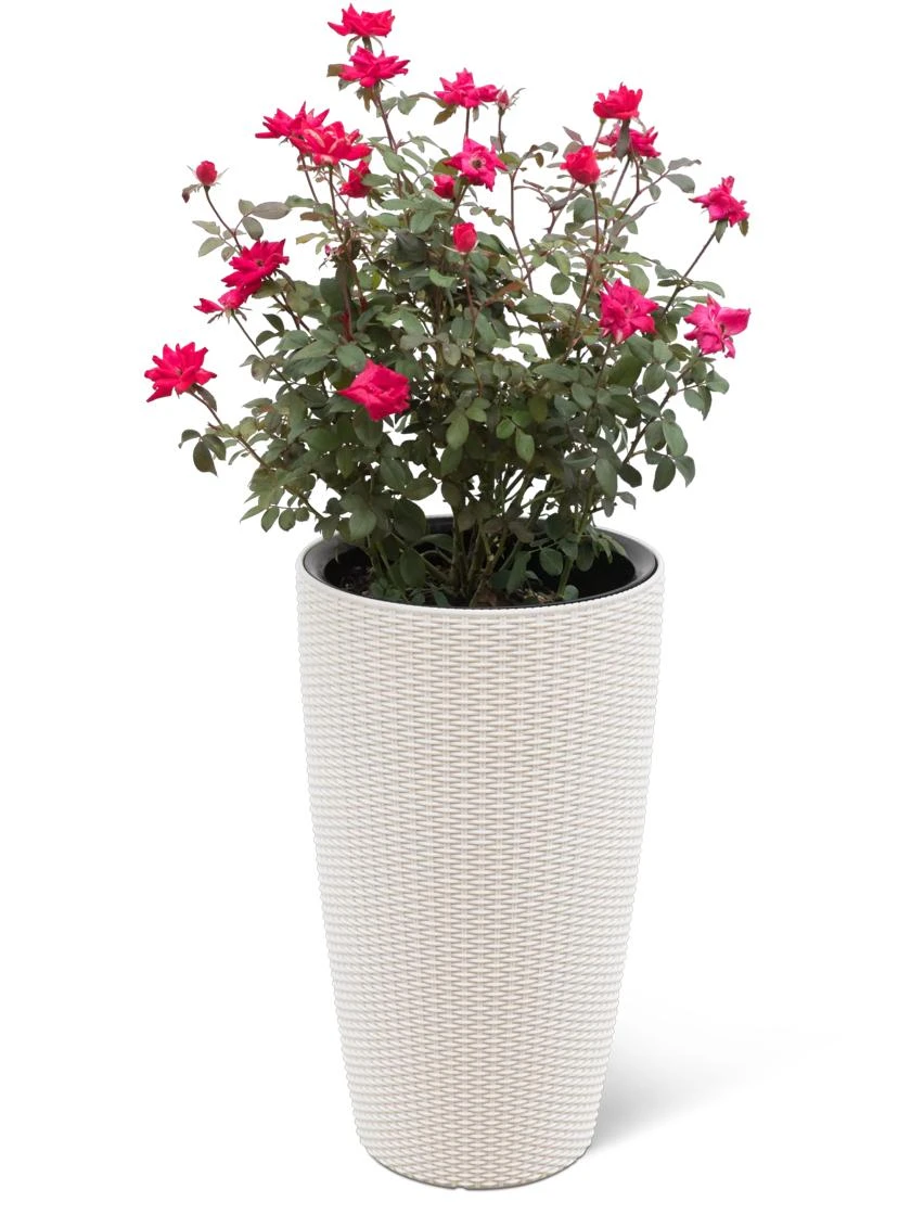 Weave Self-Watering Round Tall Planter, 12-1/2" 2 Weave Self-Watering Round Tall Planter, 12-1/2" - Image 2