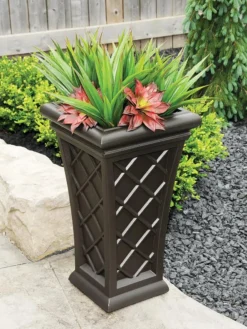 Carolina Self-Watering Tall Planter, 28" -Garden Care Shop 8598645 03V tif
