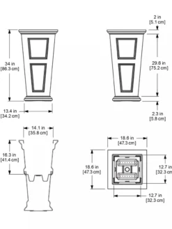 Fairfield Self-Watering Tall Patio Planters, 34” -Garden Care Shop 8600109 11V tif