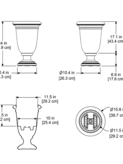 Ellington Self-Watering Urn Planter, 24" 15 Ellington Self-Watering Urn Planter, 24" -Garden Care Shop 8600110 11V tif