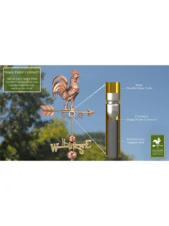 Bantam Rooster Copper Weathervane 10 Bantam Rooster Copper Weathervane -Garden Care Shop 8600280 03v