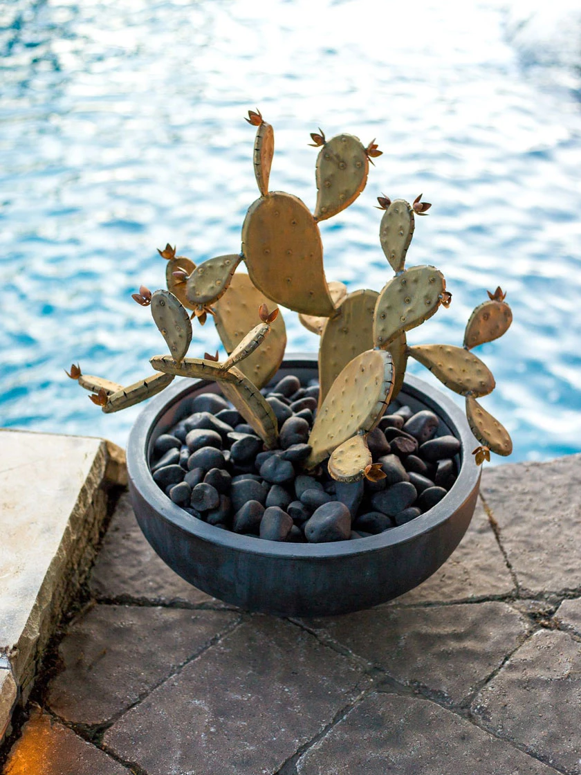 Desert Steel Prickly Pear Cactus Sculpture, Redondo 1 Desert Steel Prickly Pear Cactus Sculpture, Redondo