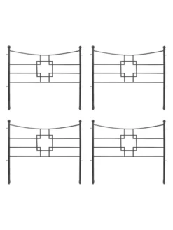 Achla Designs Square-on-Squares Fence Sections, Set Of 4
