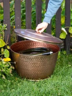 Hammered Copper Hose Pot With Lid 12 Hammered Copper Hose Pot With Lid -Garden Care Shop 8613311 0010