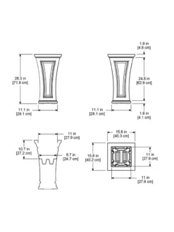 Cambridge Tall Planter, 28" Height -Garden Care Shop 8613524 04V 3 4